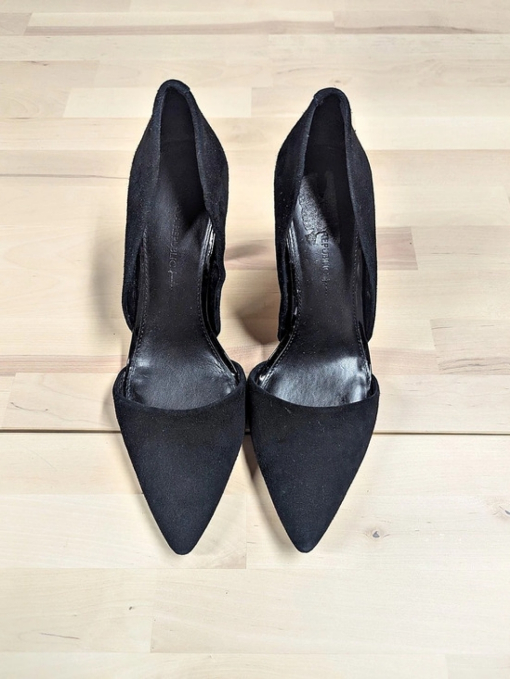 Banana Republic Suede d'Orsay Pump Black Pointed-Toe Heels